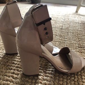 Topshop cream block heels